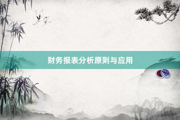 财务报表分析原则与应用